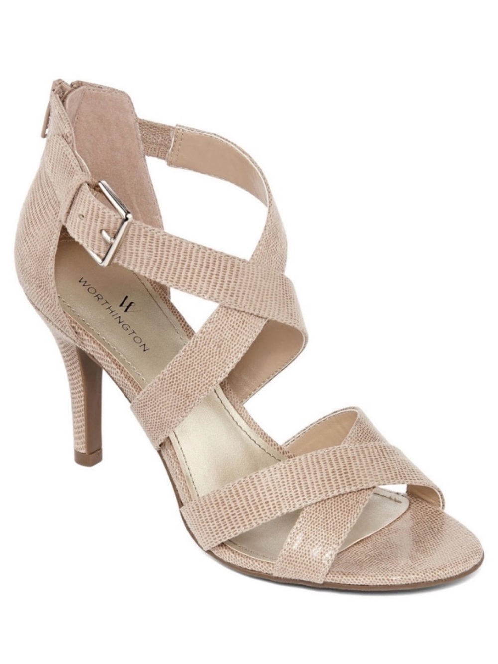 Worthington Beige Strappy Heeled Sandals - Women’s Size 8.5 Taupe